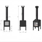 Ecosy+ V2 Double Sided - Black Steel Outdoor Woodburning Stove 